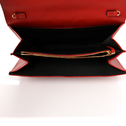 Versace Lambskin Quilted Medusa Wallet On Chain Crossbody Red 4 of 7