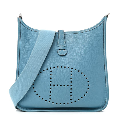 Hermes Taurillon Clemence Evelyne PM Blue Jean 1 of 11