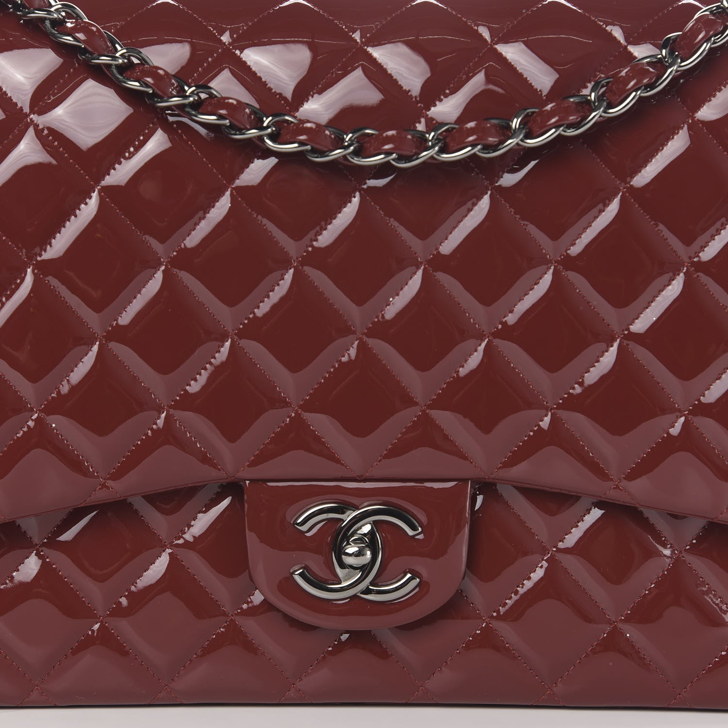 Chanel Patent Quilted Maxi Double Flap Red 11 of 12