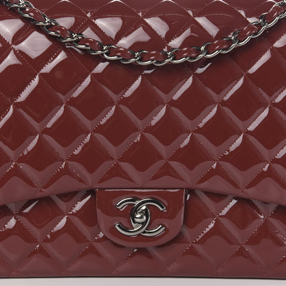 Chanel Patent Quilted Maxi Double Flap Red 11 of 12