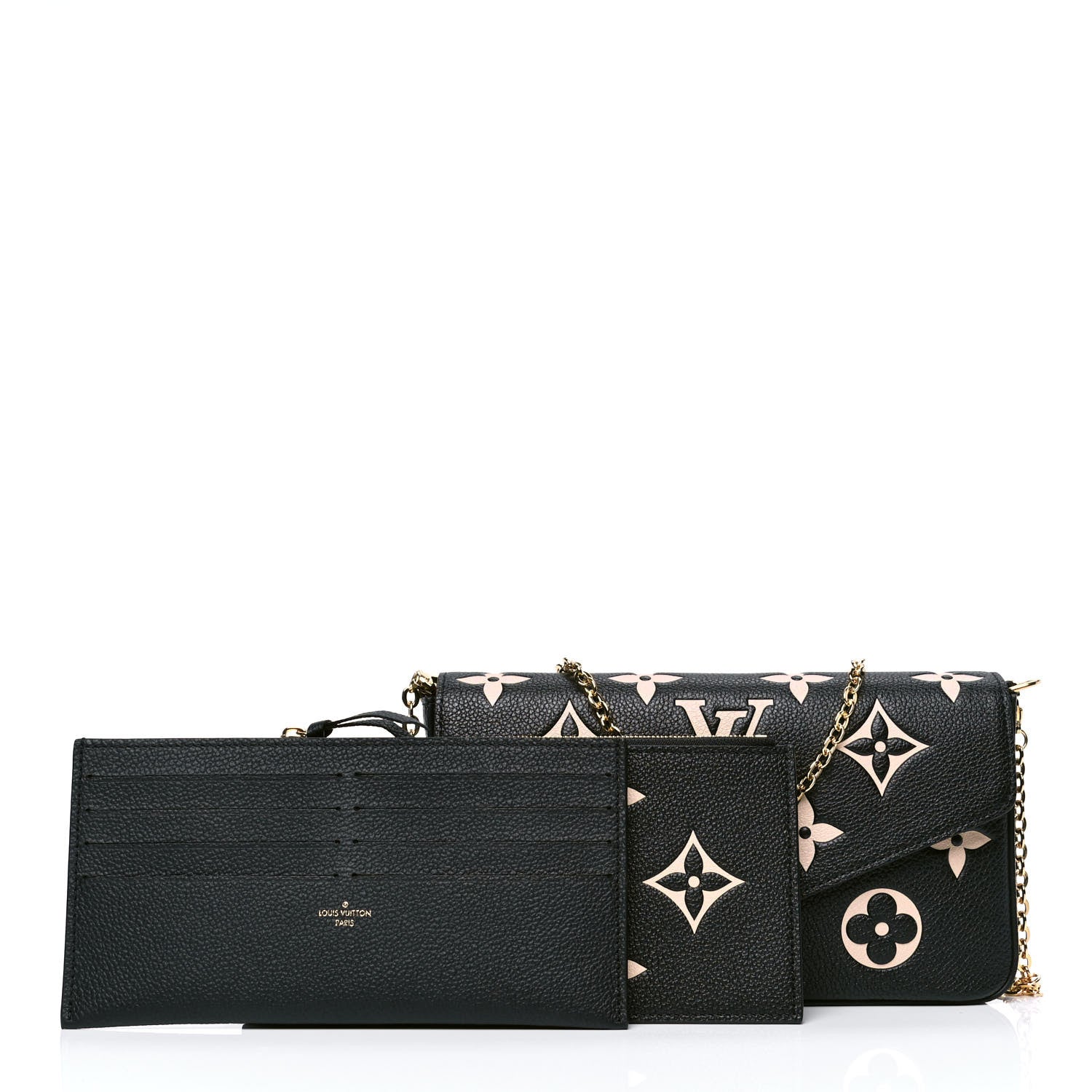 Louis Vuitton Empreinte Monogram Giant Felicie Pochette Black Beige 2 of 5