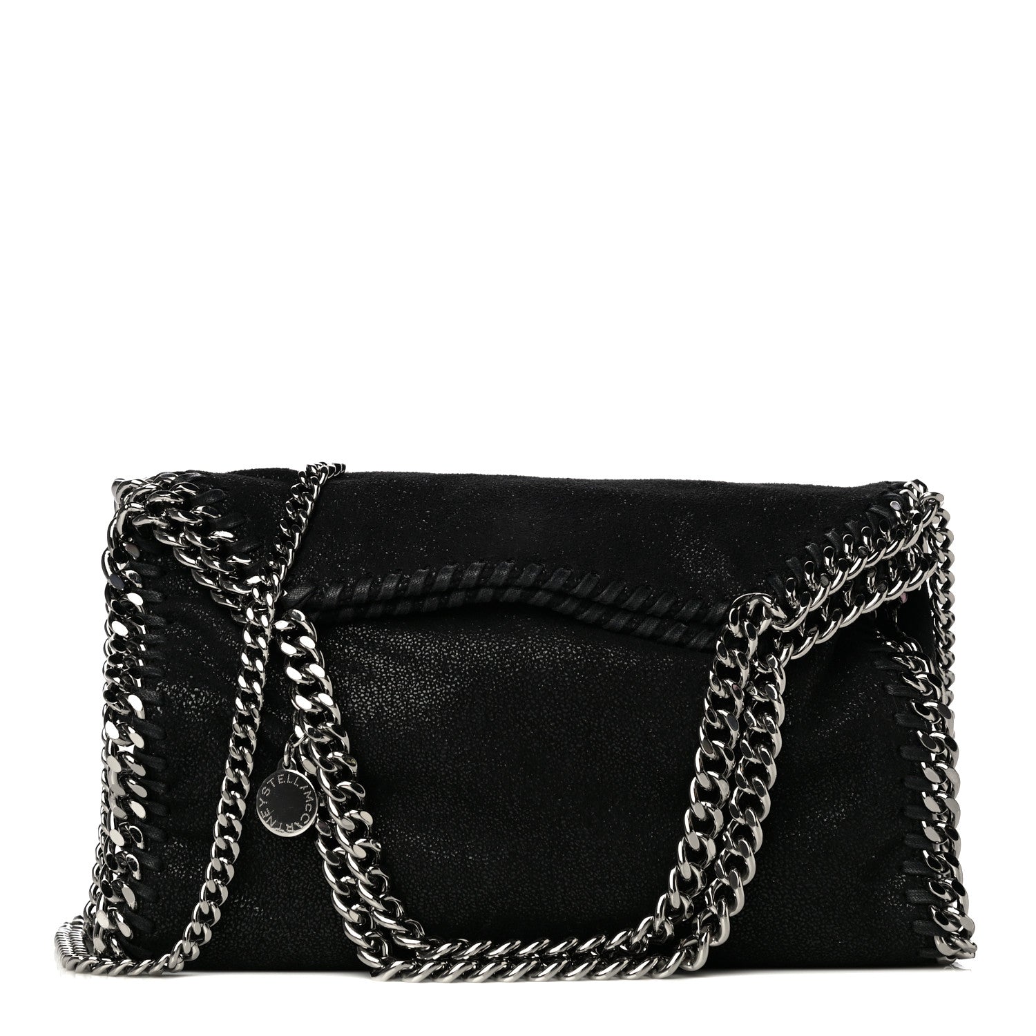 Stella McCartney Shaggy Deer Mini Falabella Fold Over Tote Black 1 of 9