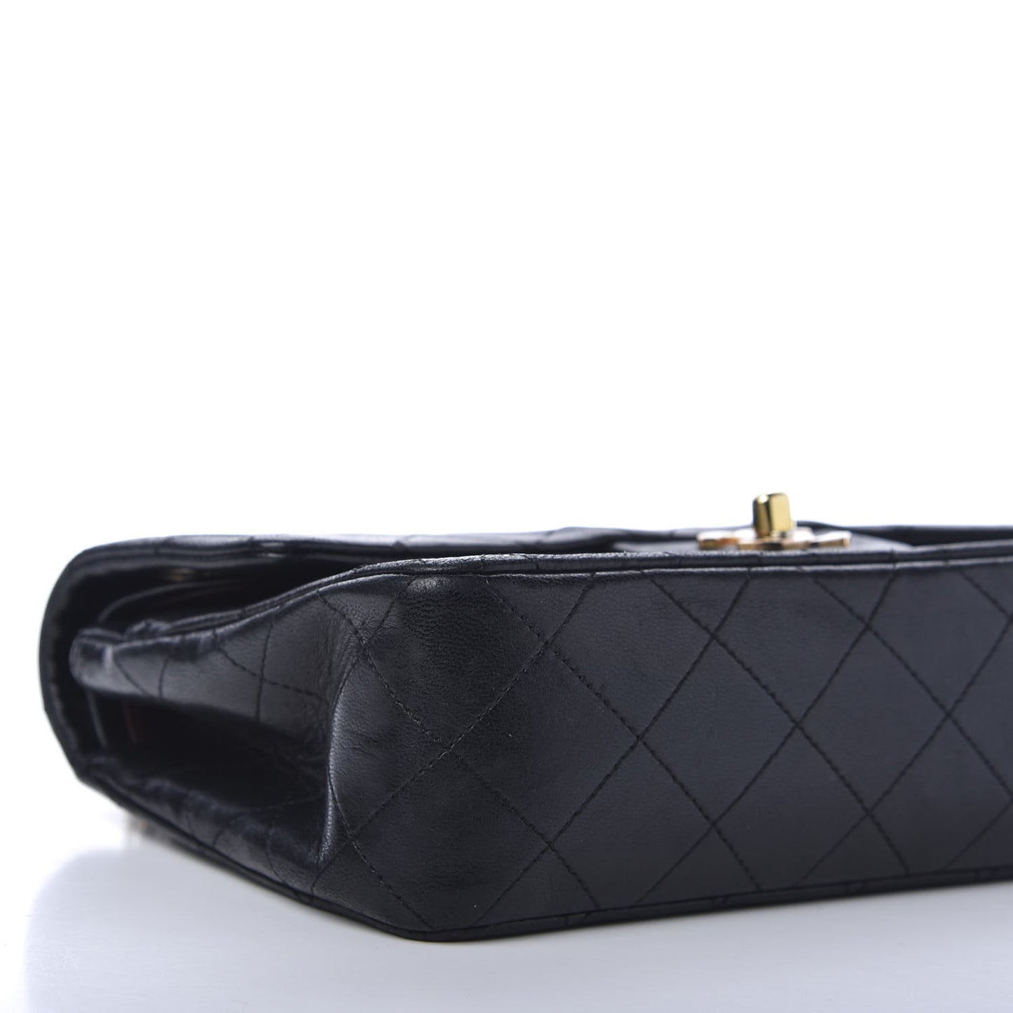 Lambskin Quilted Small Double Flap Black