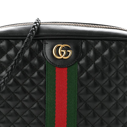 Gucci Calfskin Web Trapuntata Small GG Shoulder Bag Black 8 of 11