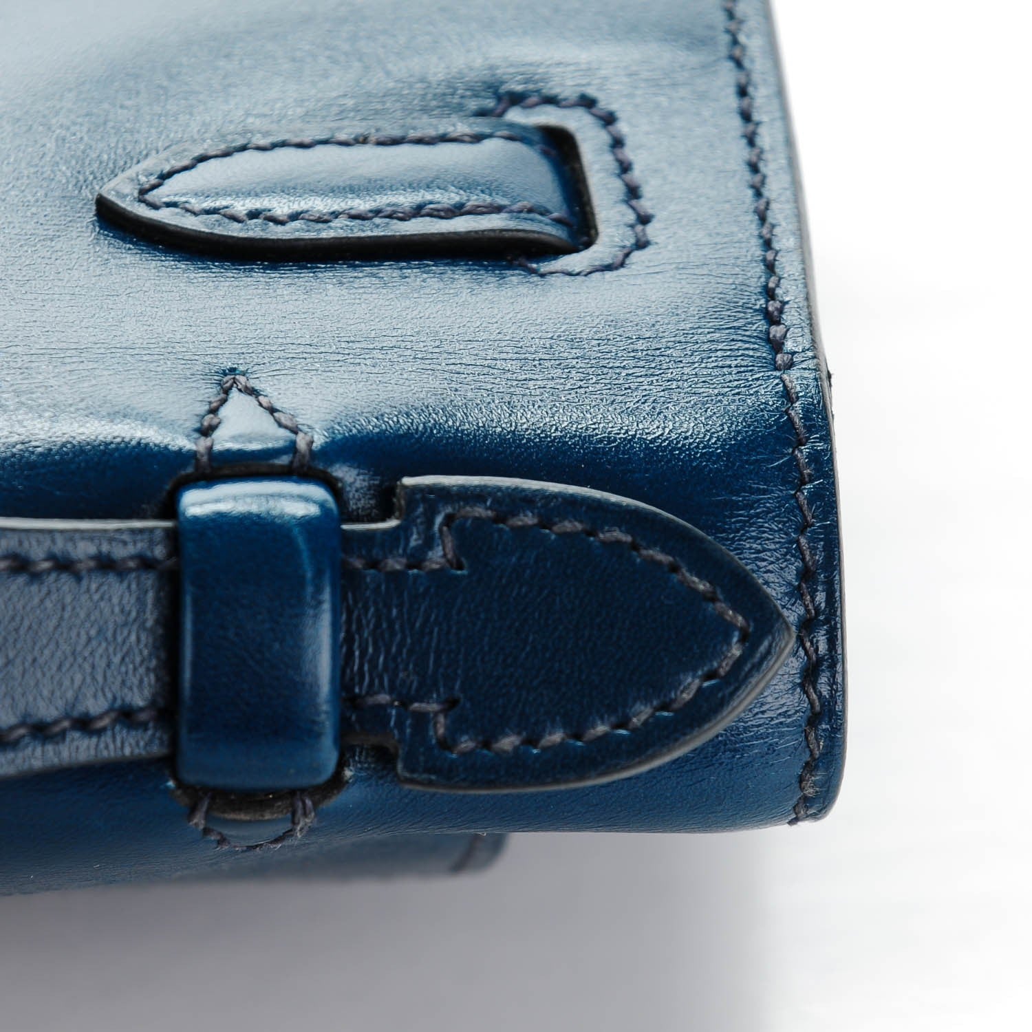 Hermes Box Kelly Pochette Bleu De Prusse 9 of 17