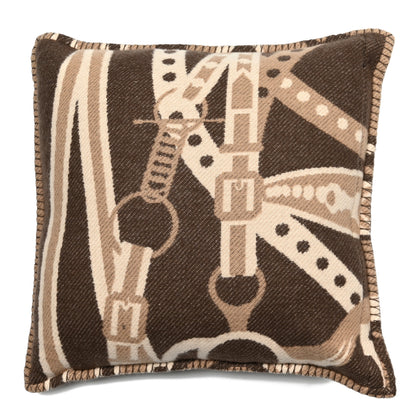 Hermes Wool Cashmere Grand Tralala Pillow Beige 2 of 3