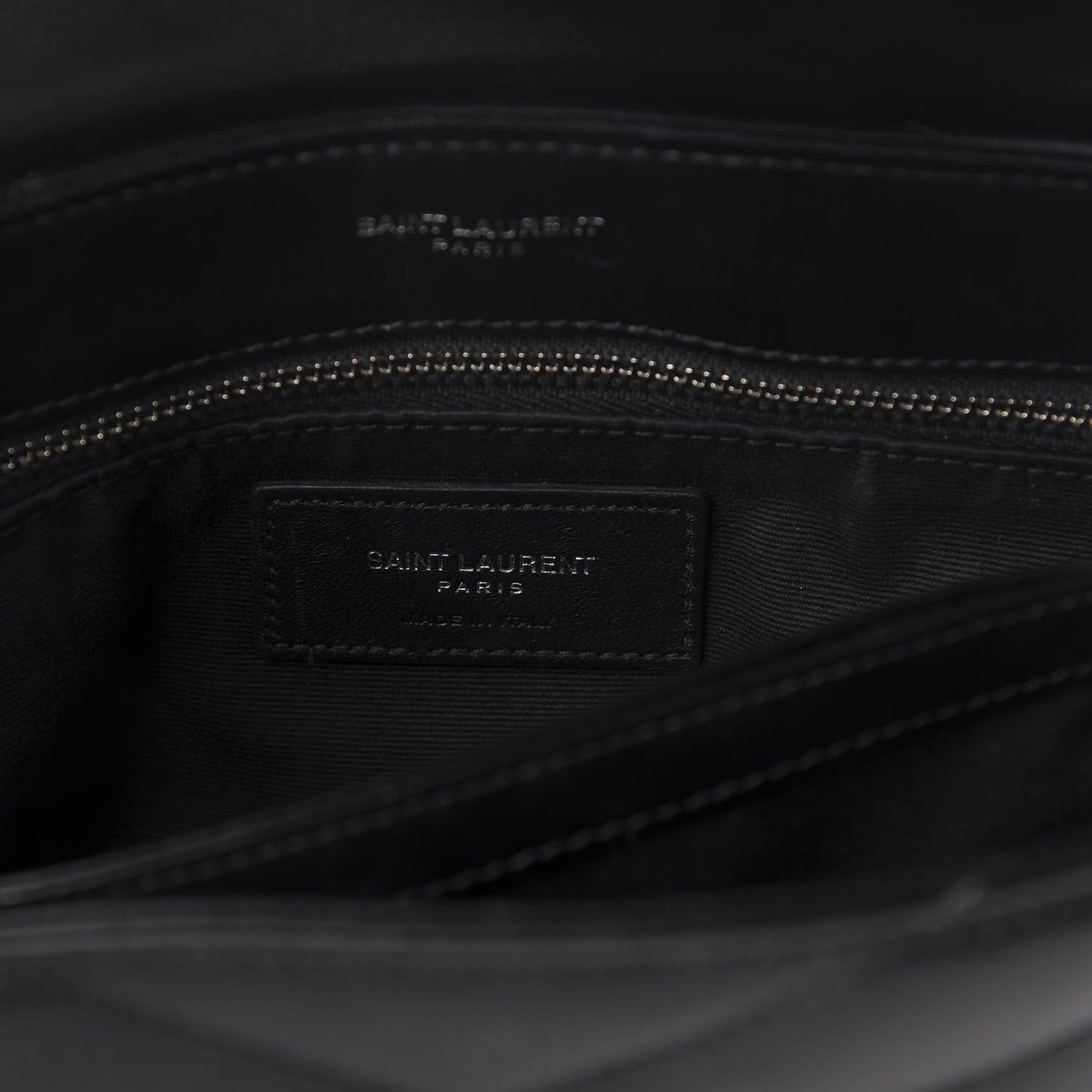Calfskin Y Quilted Monogram Toy Loulou Crossbody Bag Black
