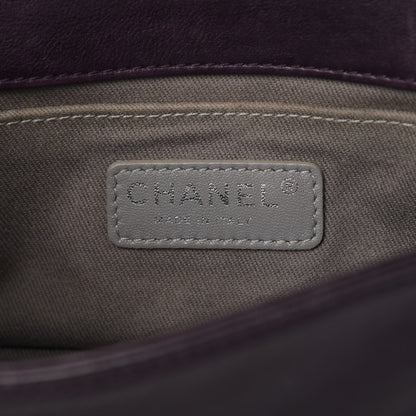 Chanel Calfskin Embossed Small Boy Flap Plum 7 of 10