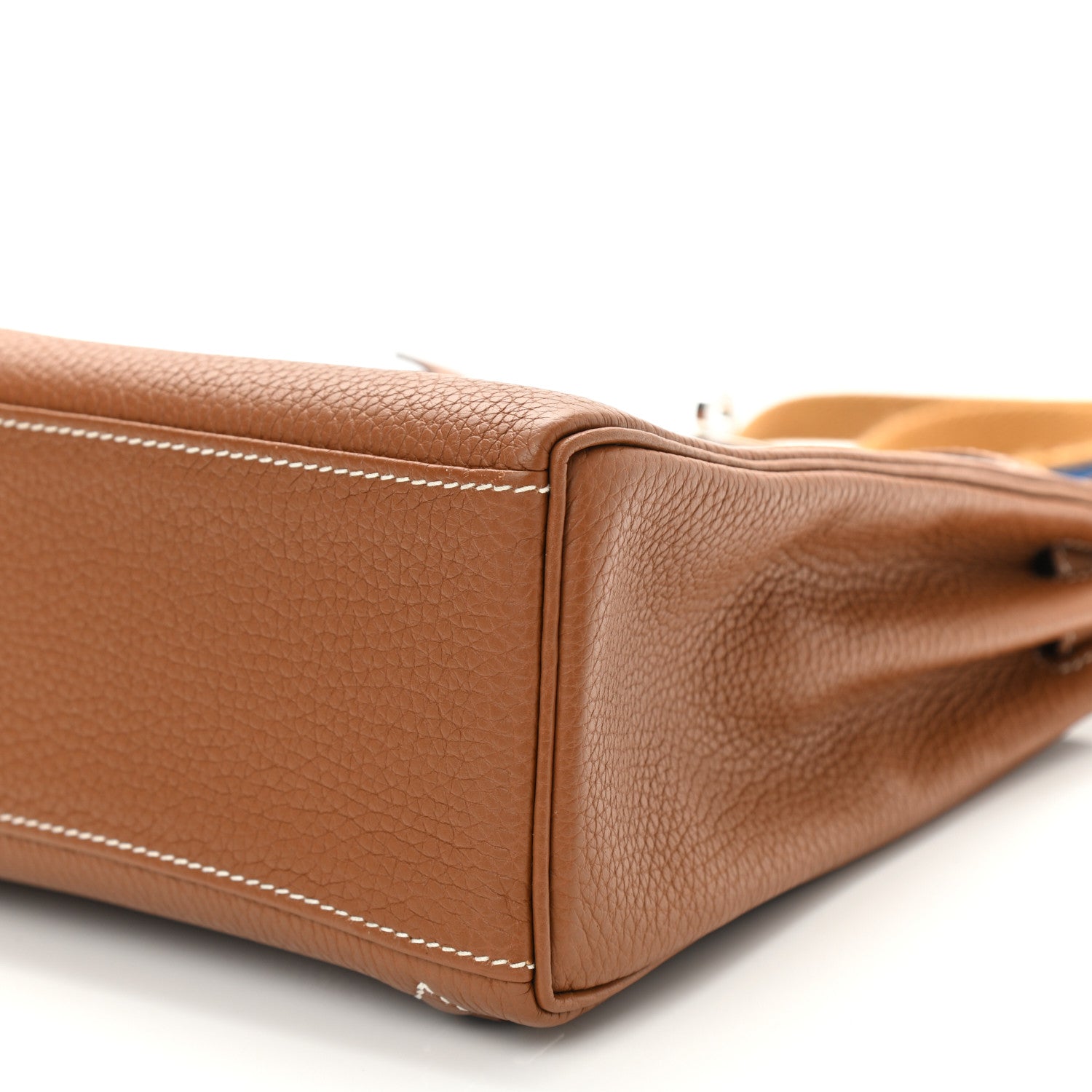 Hermes Taurillon Clemence Kelly Amazone Ado Backpack 22 Gold Bleu Zellige Caramel 7 of 8