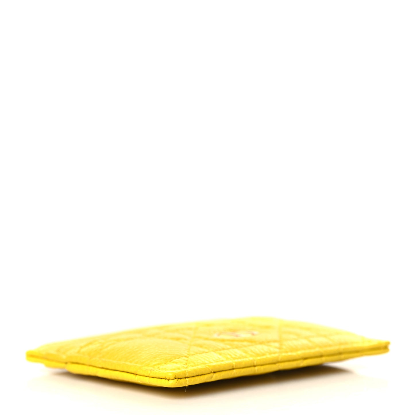 Supple Calfskin Cannage Caro Five-Slot Card Holder Yellow