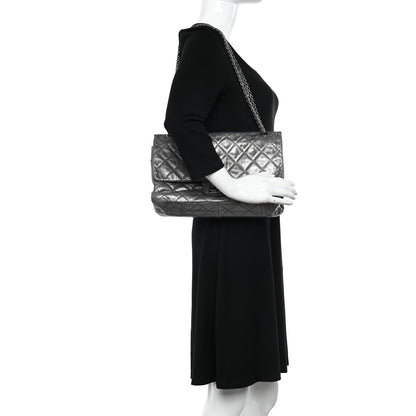 Chanel Metallic Aged Calfskin Quilted 2.55 Reissue 227 Flap Dark Silver 2 of 16