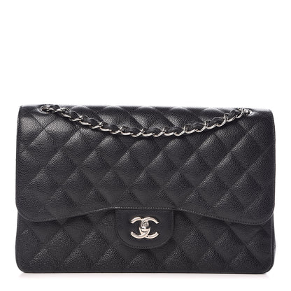 Chanel Caviar Quilted Jumbo Double Flap Black 1 of 12