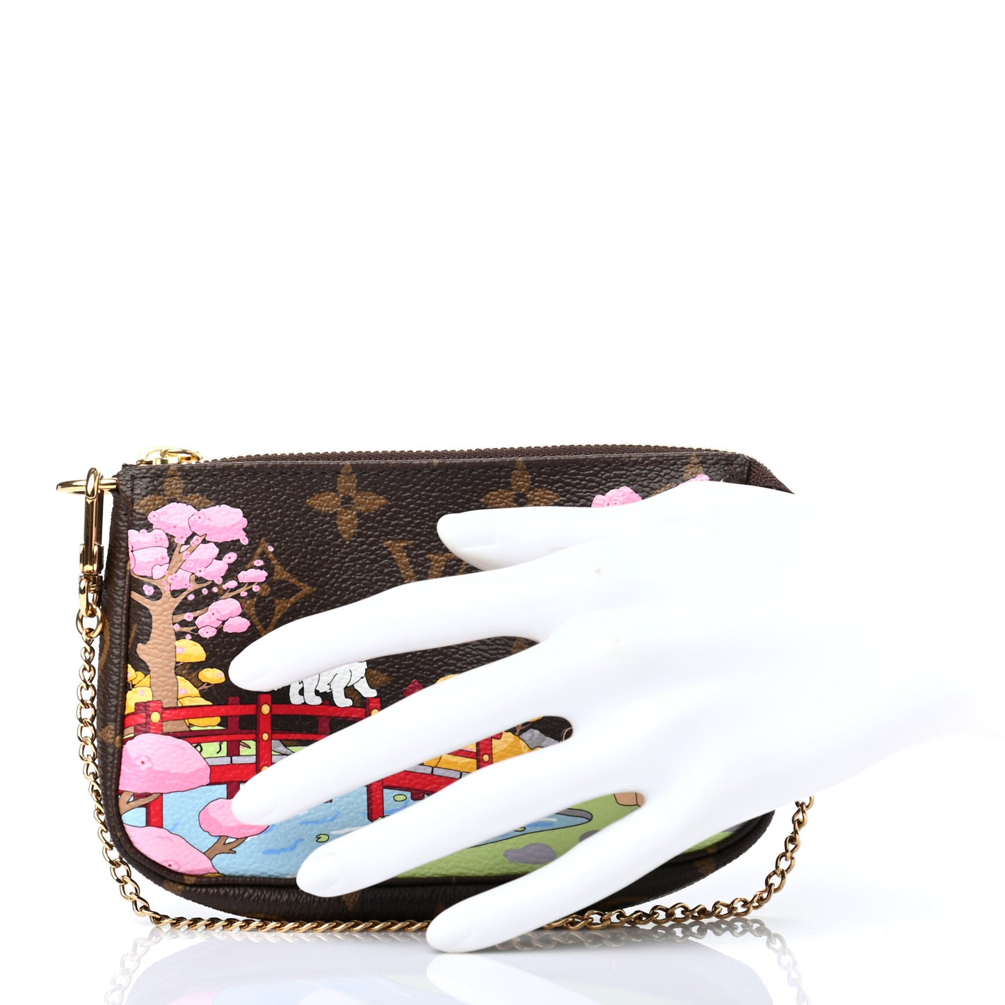 Monogram 2021 Christmas Animation Japanese Garden Mini Pochette Accessories Wisteria Pink