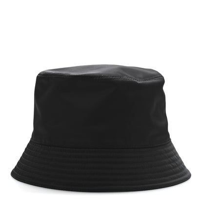 Prada Re-Nylon Metal Triangle Logo Womens Bucket Hat L Black 1 of 9