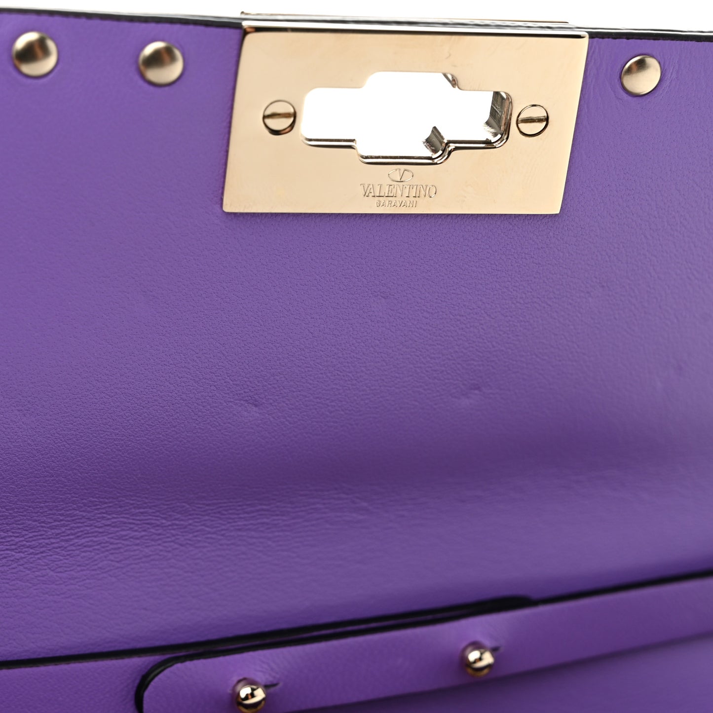 Nappa Rockstud Spike Wallet on Chain Purple