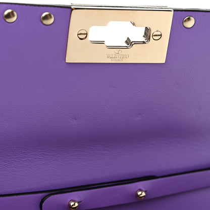 Valentino Garavani Nappa Rockstud Spike Wallet on Chain Purple 10 of 10