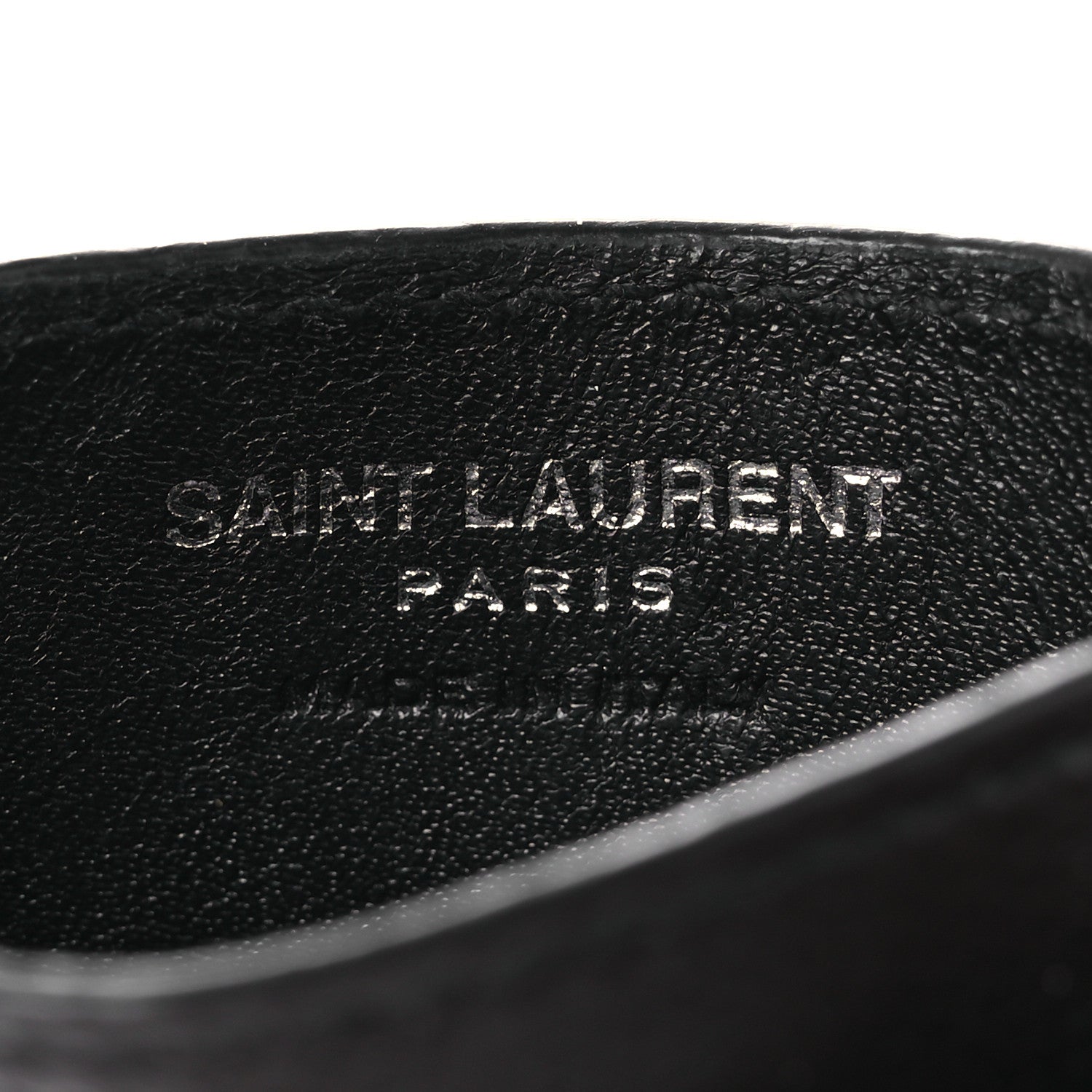 Saint Laurent Grain De Poudre Matelasse Chevron Monogram Credit Card Case Black 6 of 10