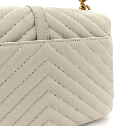 Saint Laurent Sheepskin Matelasse Chevron Monogram Medium College Bag Crema Soft 11 of 14