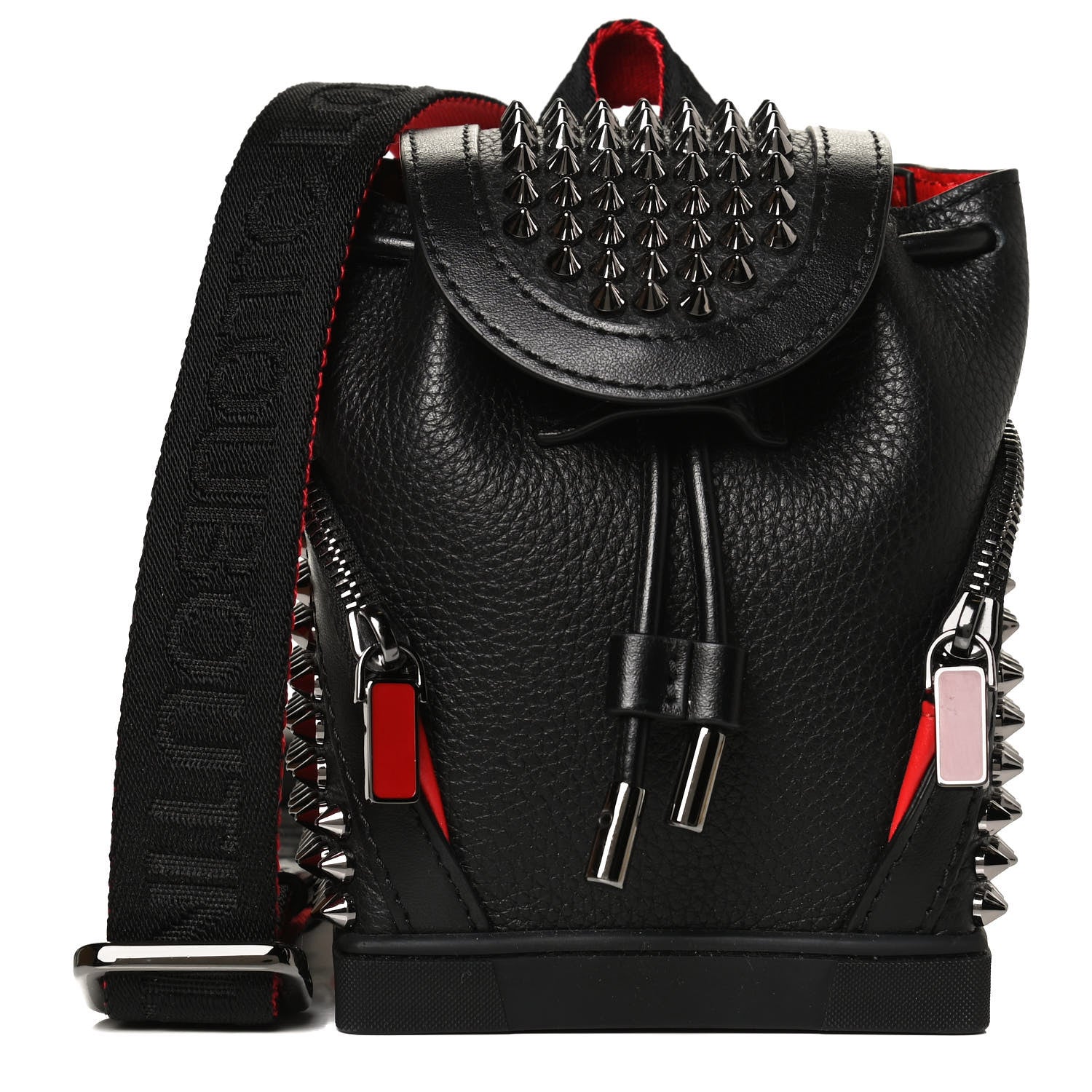 Christian Louboutin Calfskin Spiked Mini Explorafunk Keyring Bag Black 1 of 12