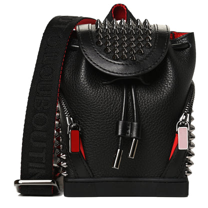 Christian Louboutin Calfskin Spiked Mini Explorafunk Keyring Bag Black 1 of 12
