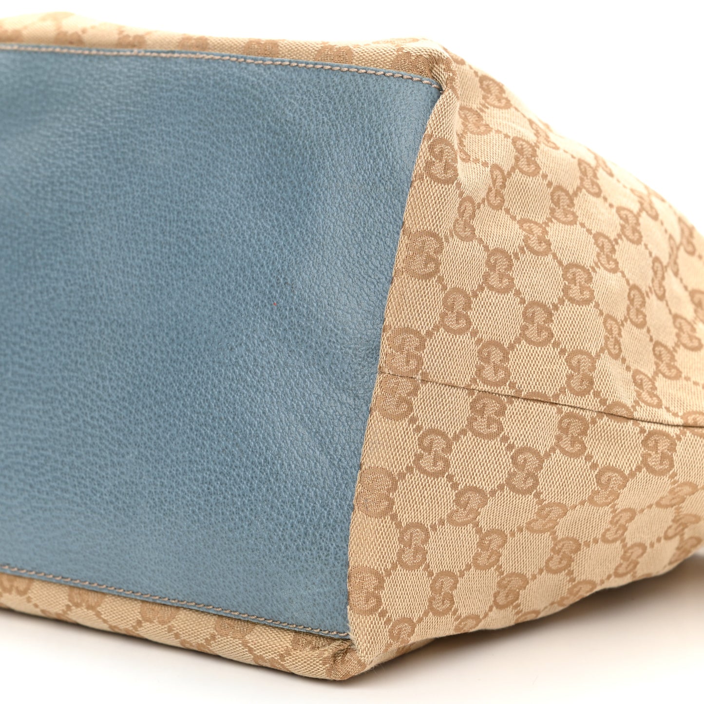 GG Monogram Medium Web Handle Bucket Tote Blue