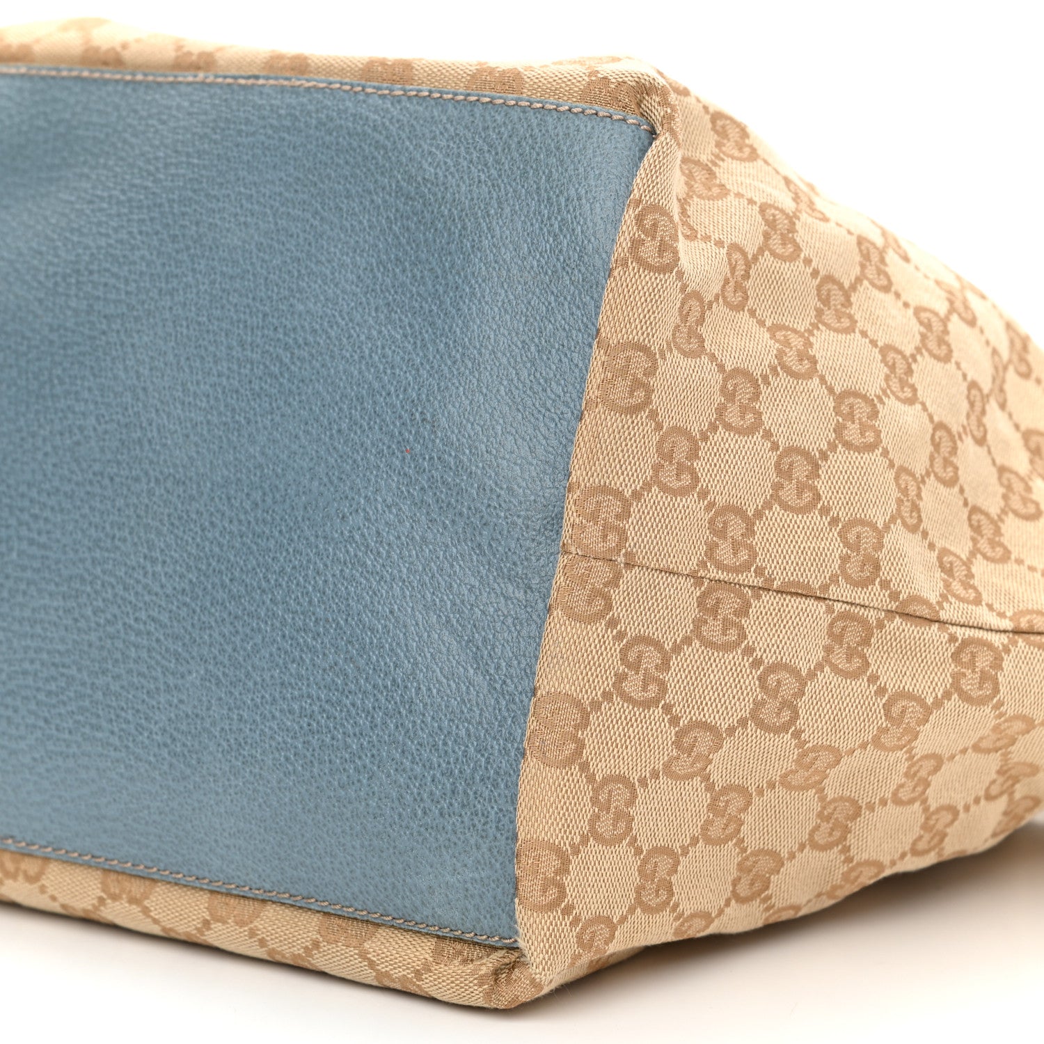 Gucci GG Monogram Medium Web Handle Bucket Tote Blue 10 of 12