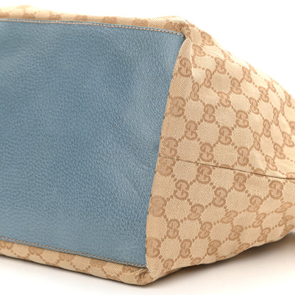 Gucci GG Monogram Medium Web Handle Bucket Tote Blue 10 of 12