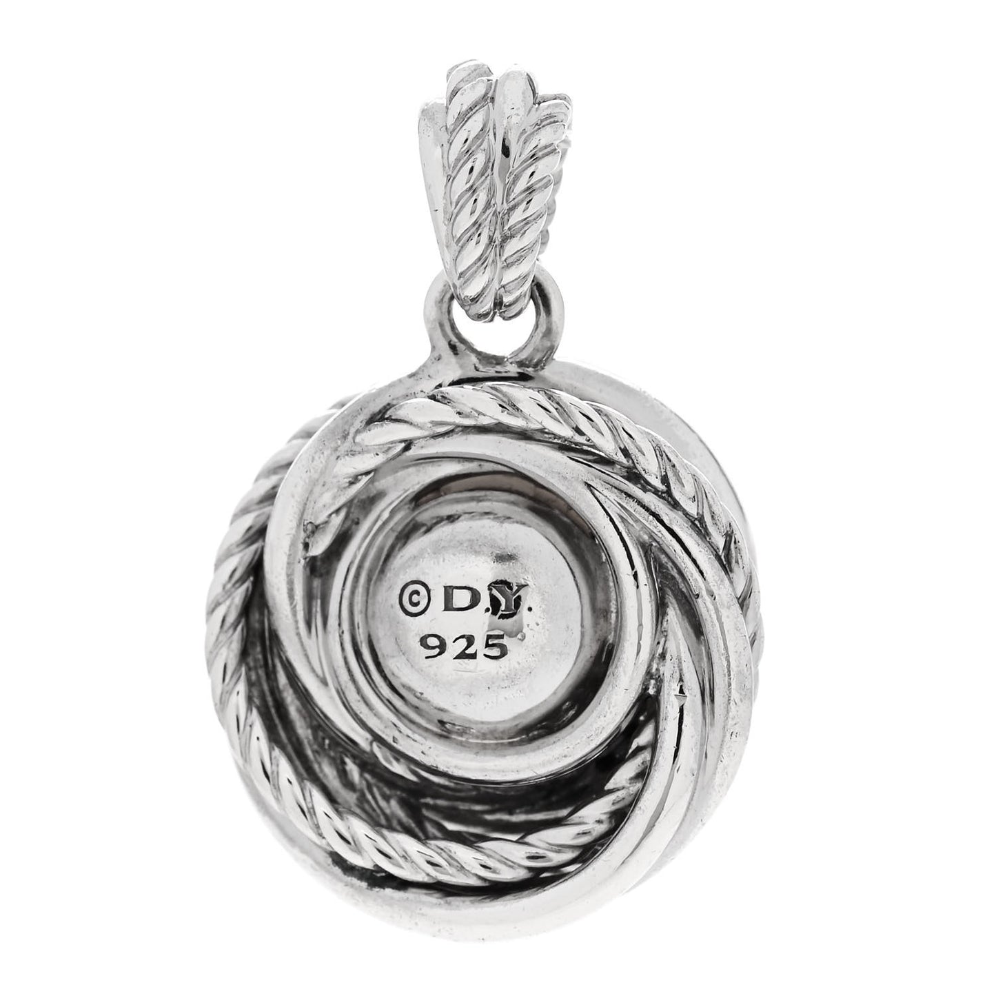 Sterling Silver Diamond Pearl 10mm Crossover Pendant
