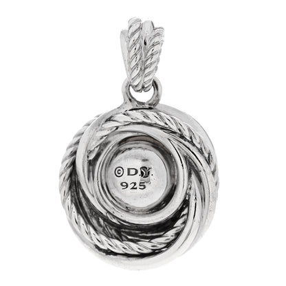 David Yurman Sterling Silver Diamond Pearl 10mm Crossover Pendant 3 of 4