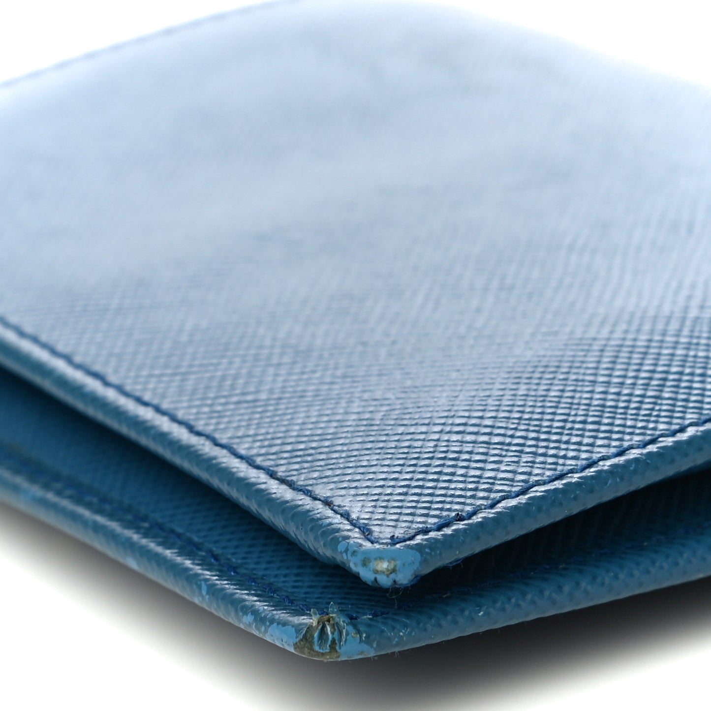 Saffiano Metal Compact Snap Bi-Fold Wallet Cobalto