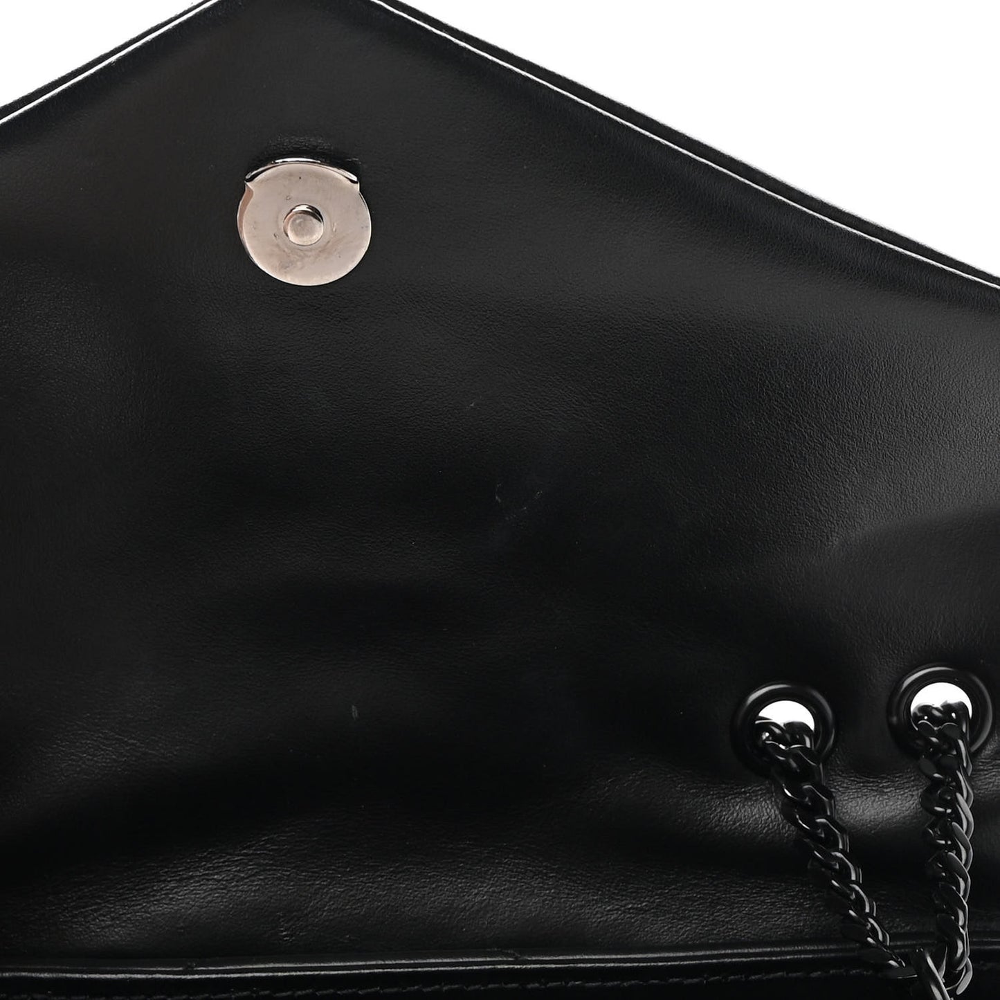 Calfskin Y Quilted Monogram Monochrome Small Loulou Chain Satchel Black