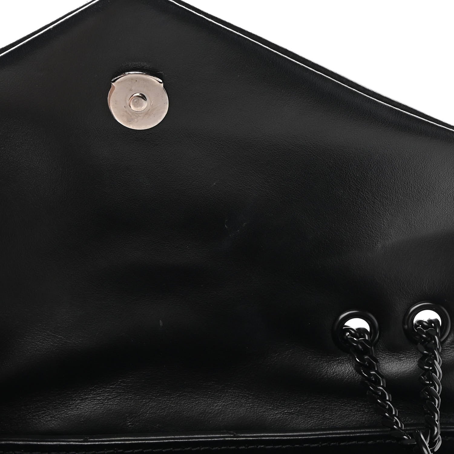 Saint Laurent Calfskin Y Quilted Monogram Monochrome Small Loulou Chain Satchel Black 11 of 12