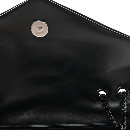 Saint Laurent Calfskin Y Quilted Monogram Monochrome Small Loulou Chain Satchel Black 11 of 12