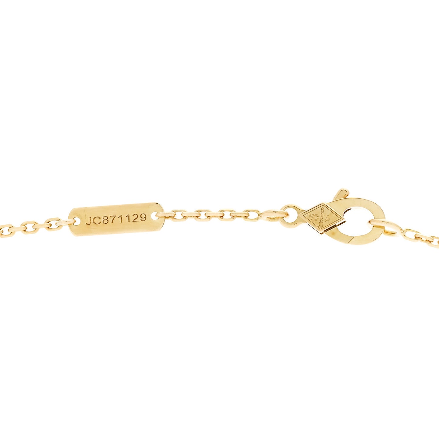 18K Yellow Gold Black Onyx Vintage Alhambra Pendant Necklace