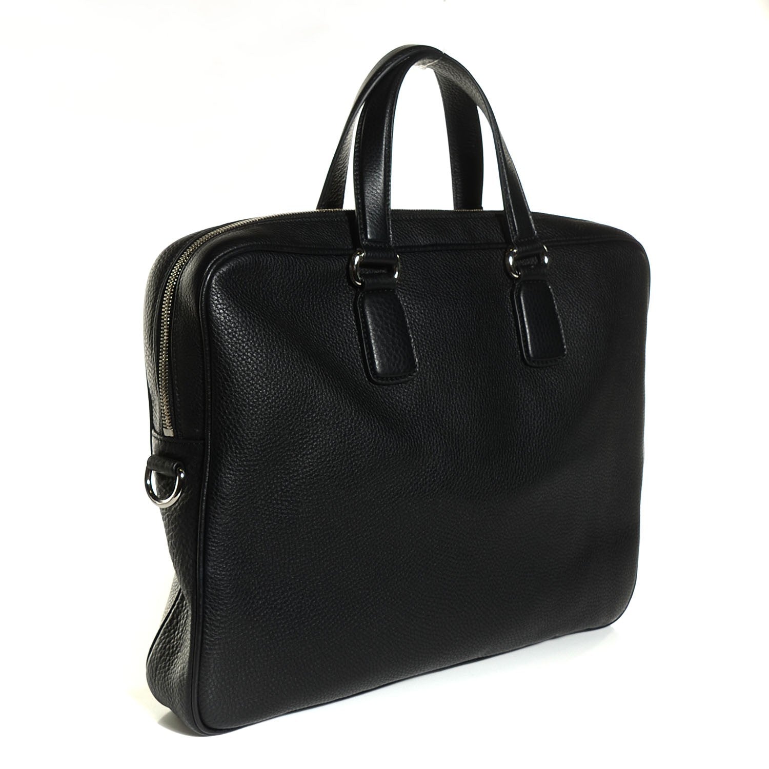 Gucci Pebbled Calfskin Large Soho Briefcase Black 3 of 8
