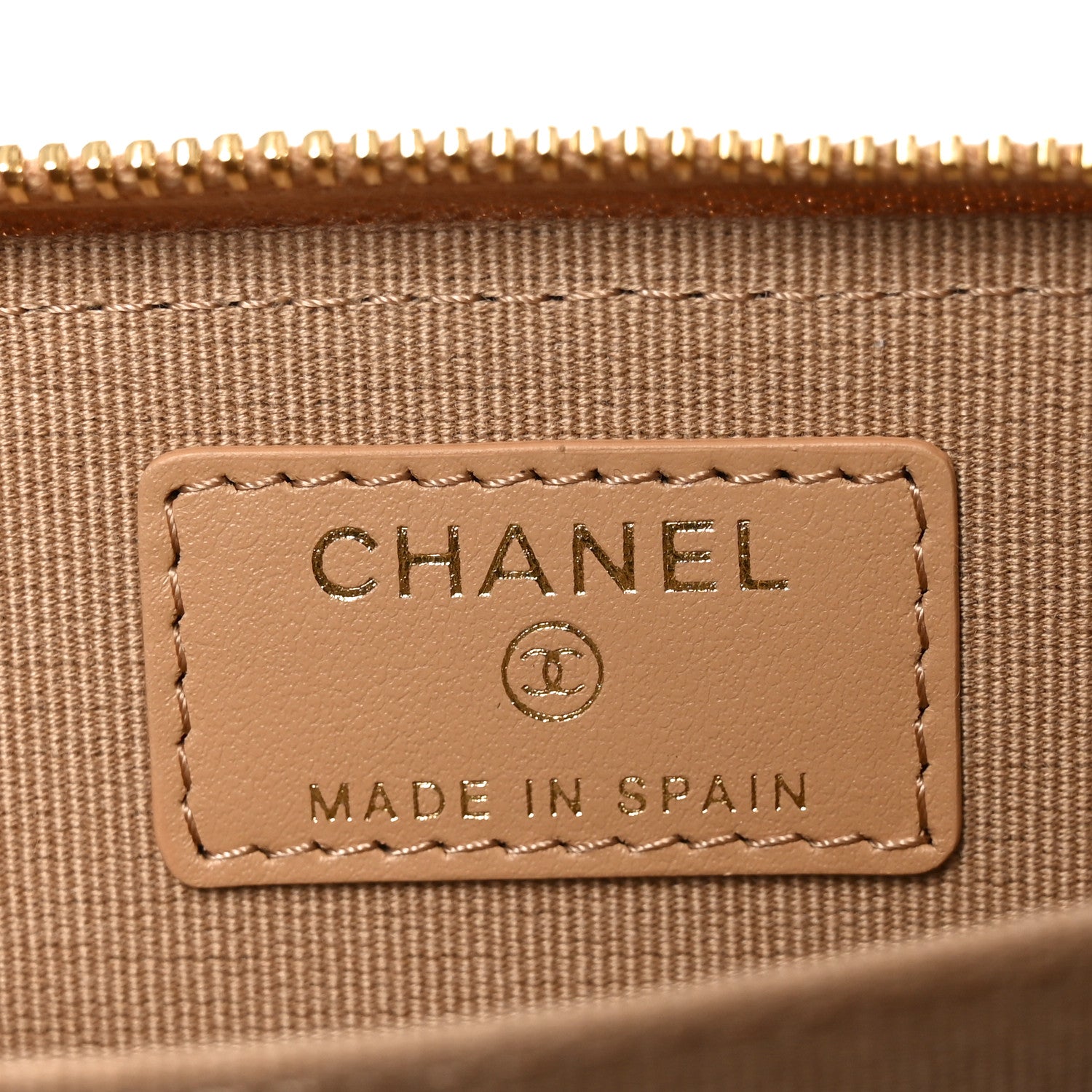 Chanel Caviar Quilted Zip Around Coin Purse Beige 6 of 8