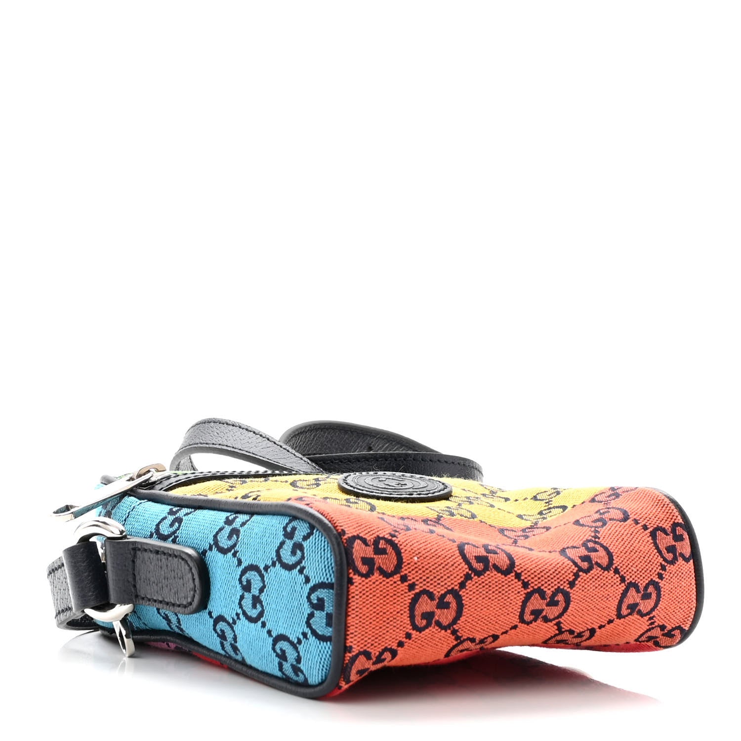Gucci Monogram Multicolor Mini Retro Interlocking G Messenger Blue Rainbow Light Blue 4 of 9