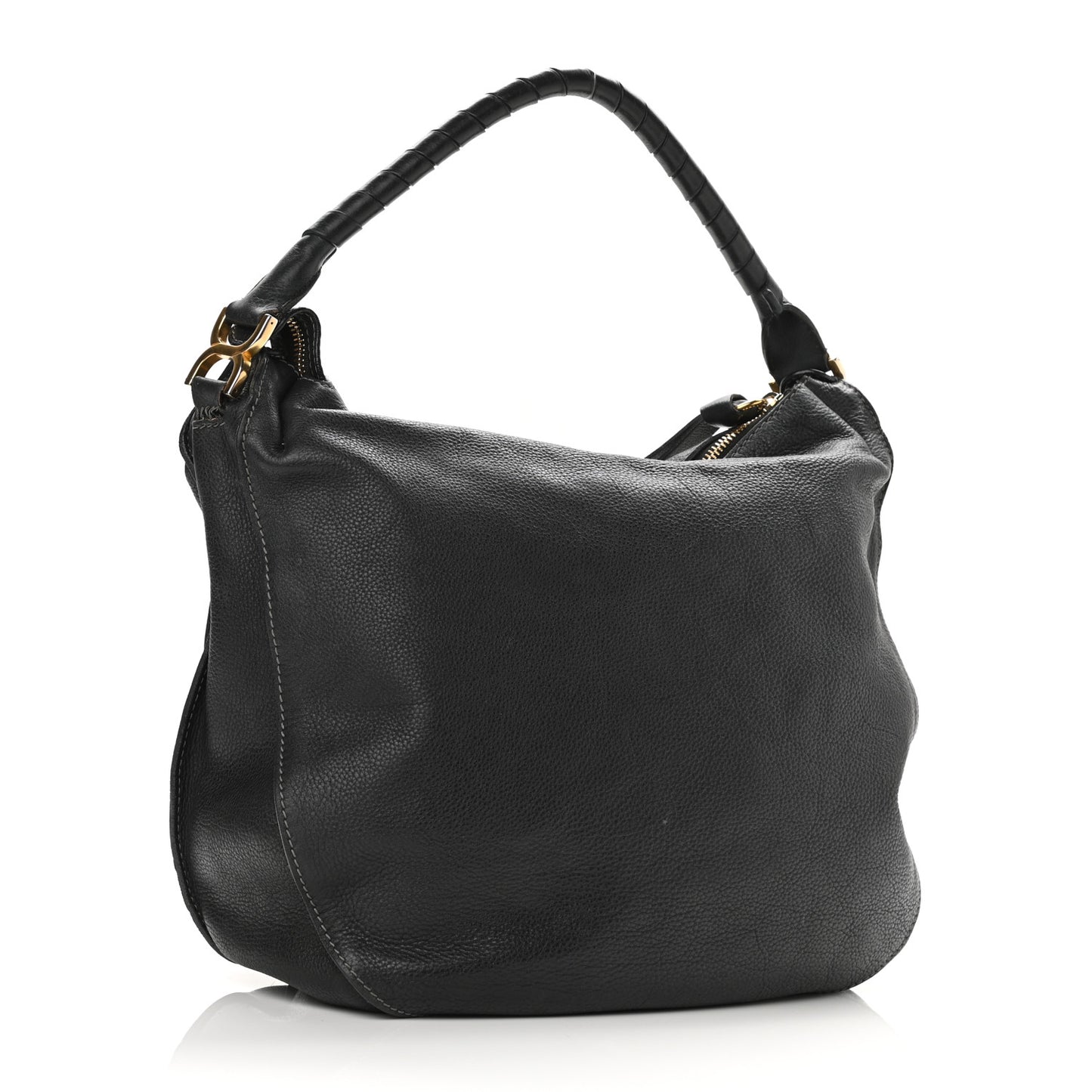 Calfskin Large Marcie Satchel Black
