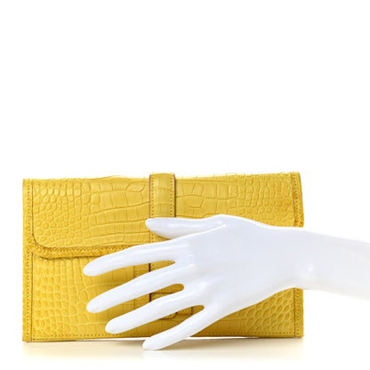 Hermes Matte Alligator Jige Duo Clutch Mimosa 2 of 11
