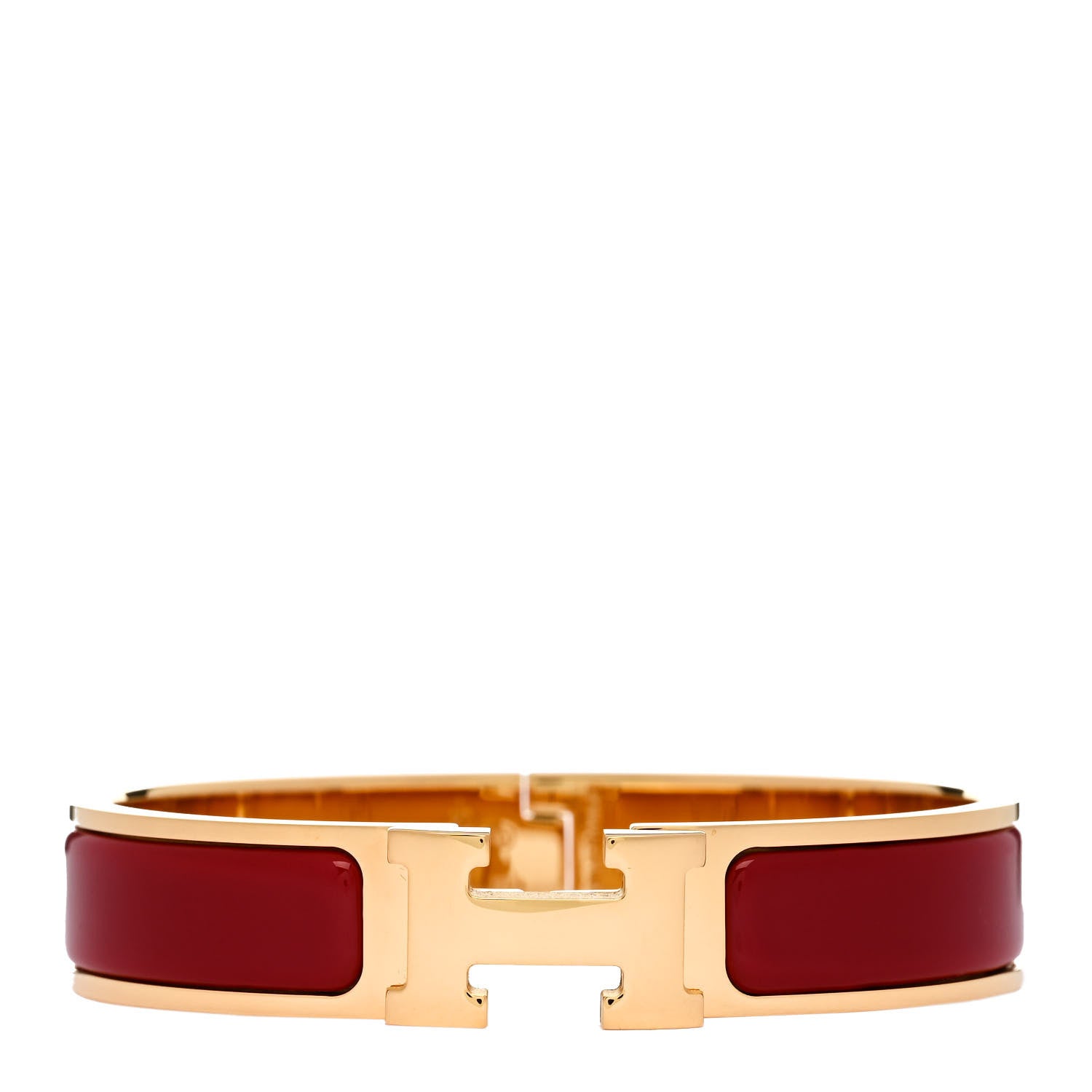 Hermes Enamel Narrow Clic Clac H Bracelet PM Rouge 1 of 5