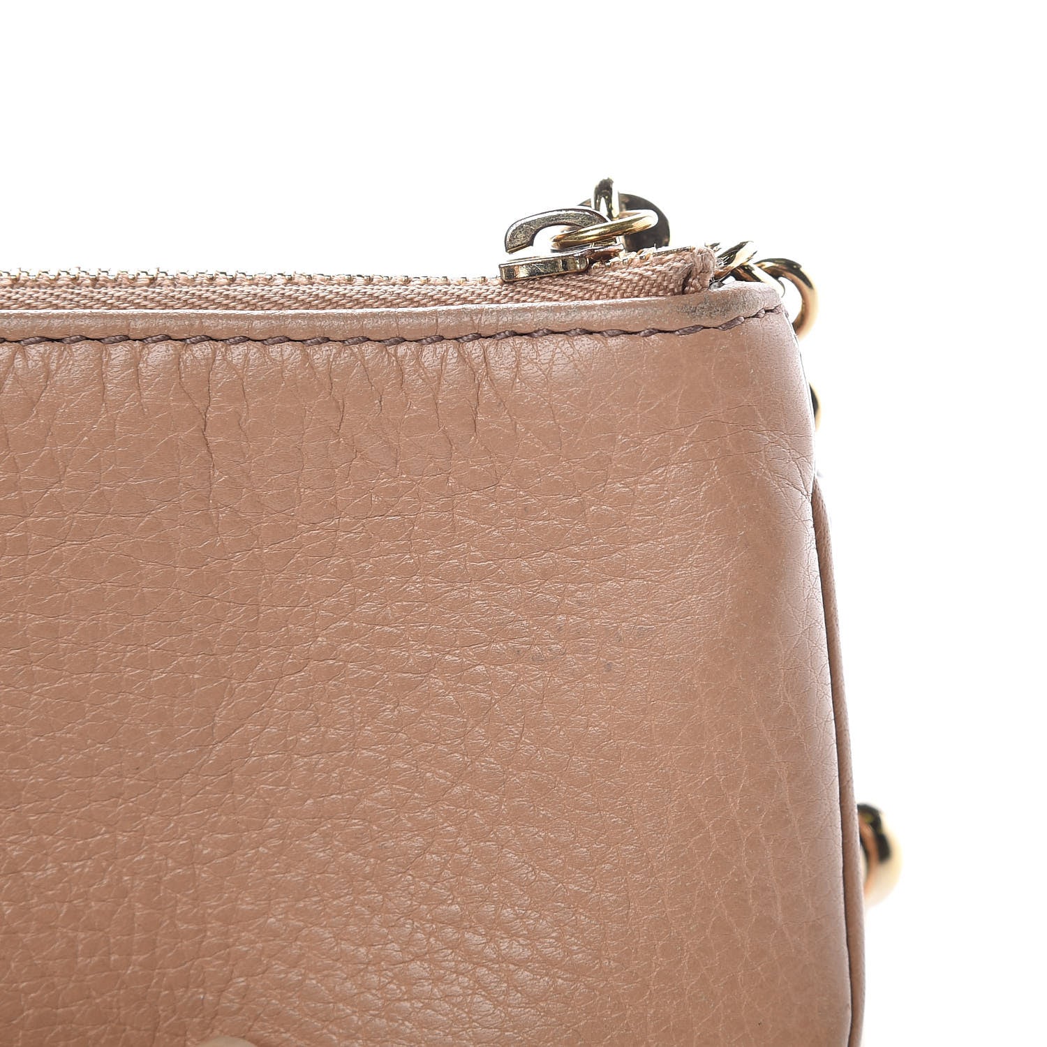 Gucci Pebbled Calfskin Soho Key Case Camelia 8 of 9
