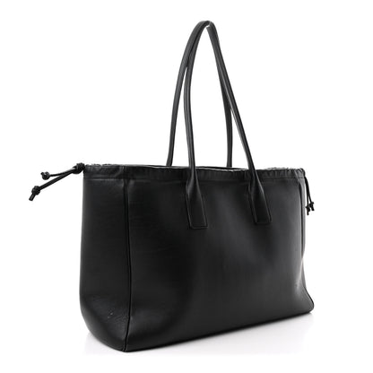 Celine Smooth Calfskin Cuir Triomphe Cabas Drawstring Black 3 of 11