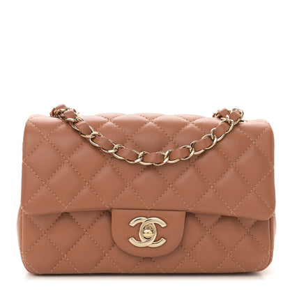 Chanel Lambskin Quilted Mini Rectangular Flap Brown 1 of 11