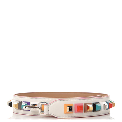 Fendi Vitello Dolce Plexiglass Bi-Color Studded Strap You White Ice Cuoio Multicolor 1 of 3