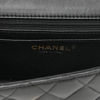 Chanel Lambskin Quilted Mini Top Handle Rectangular Flap Black 6 of 14