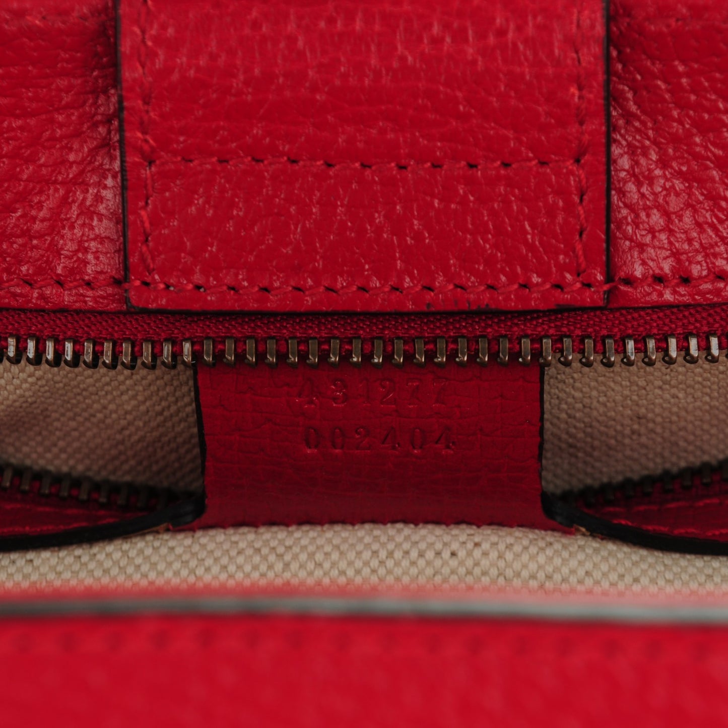 Grained Calfskin Small Animalier Top Handle Tote Red