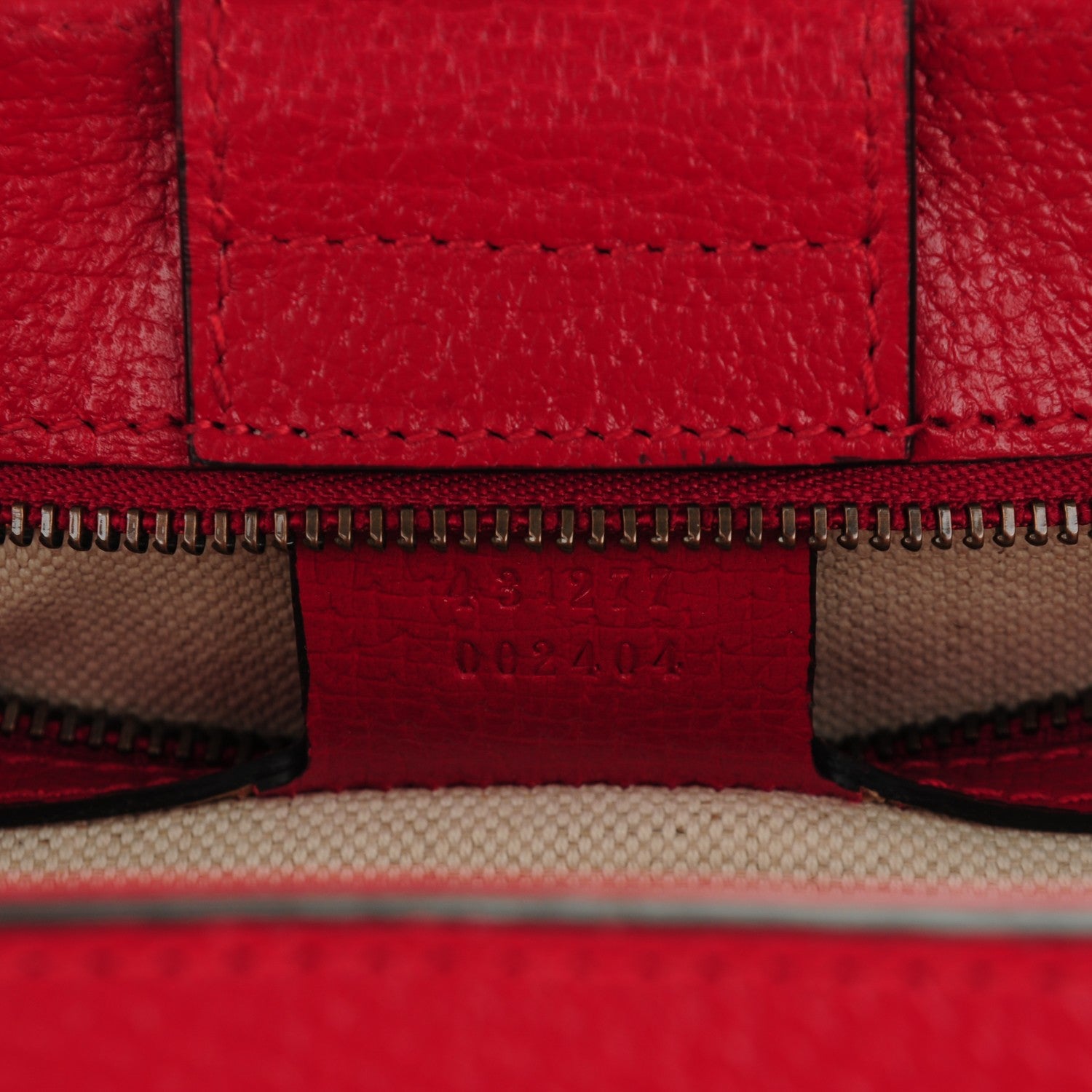 Gucci Grained Calfskin Small Animalier Top Handle Tote Red 7 of 7