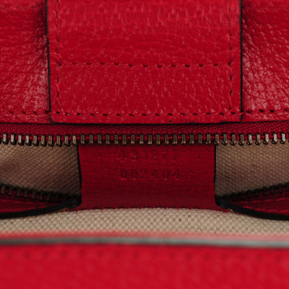 Gucci Grained Calfskin Small Animalier Top Handle Tote Red 7 of 7