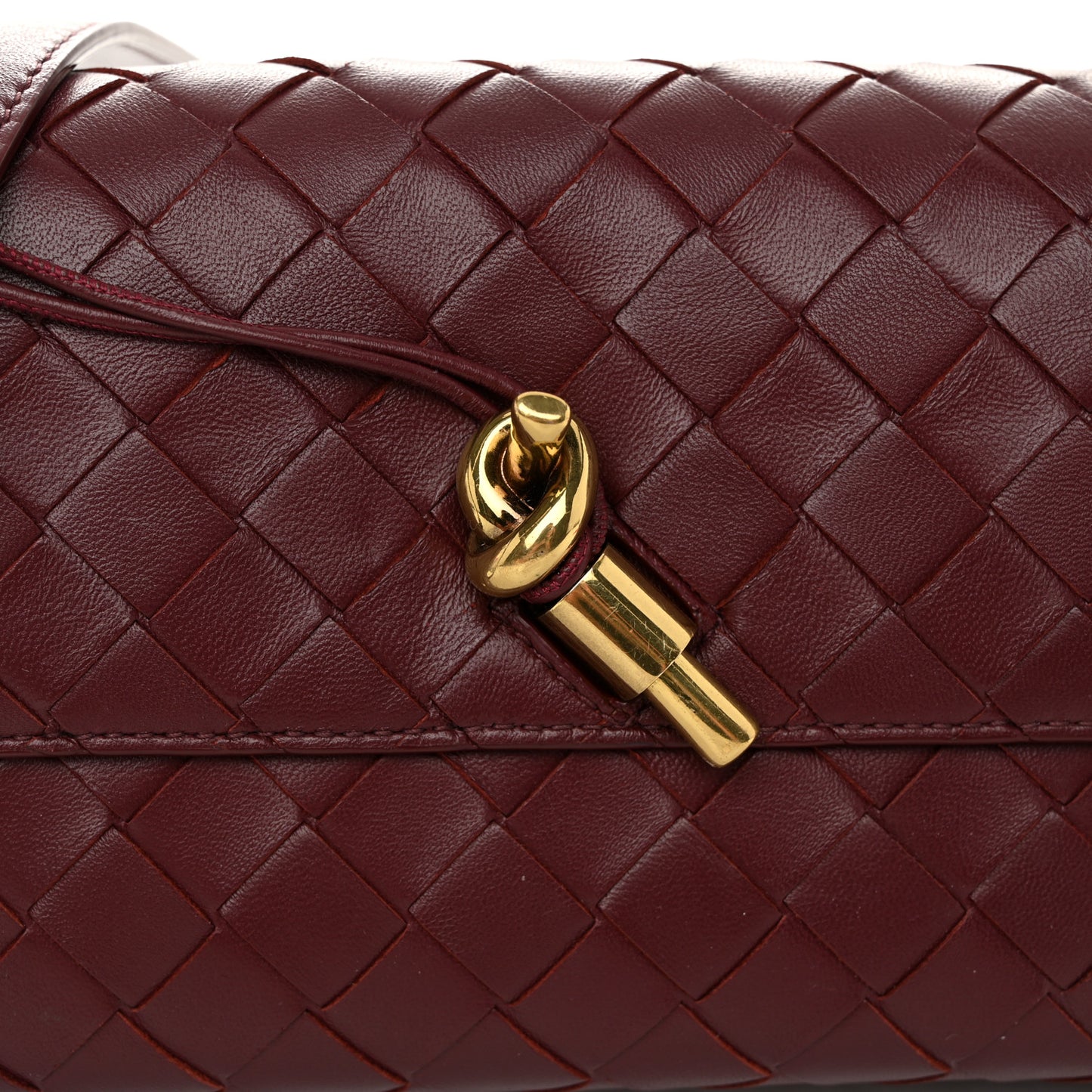 Nappa Intrecciato Mini Andiamo Crossbody Bag Barolo