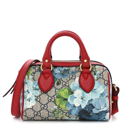 Gucci GG Supreme Monogram Blooms Mini Boston Navy Blue Hibiscus 1 of 10